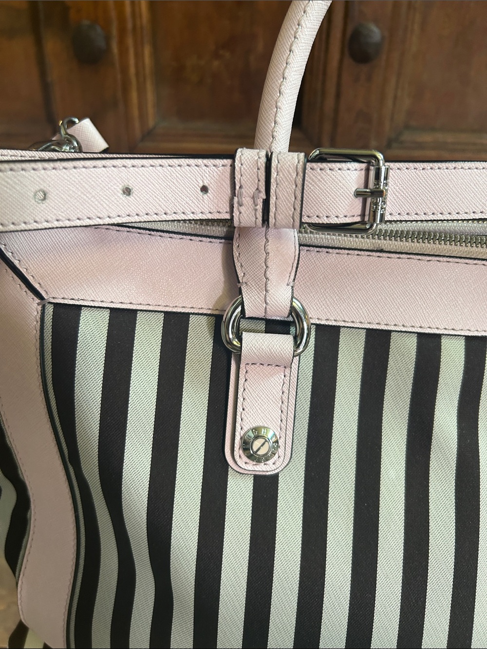HENRI BENDEL RARE
Centennial Stripe Handbag Pink, Black, White Crossbody purse - Picture 8 of 16